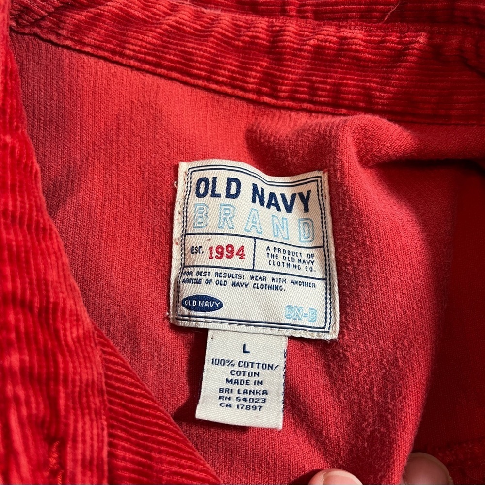 Old Navy Vintage 90's/Y2K Women's Large Red Corduroy Jacket Western Chores - Picture 7 of 7